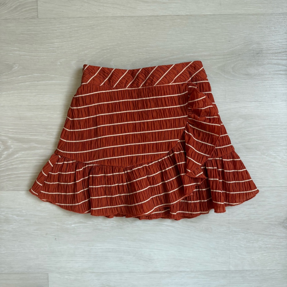 Scotch & Soda Pumpkin Orange Striped Ruffle Skirt 4T